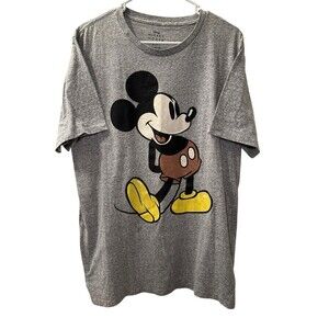 Mickey Mouse Vintage Looking T Shirt Men's XLarge Gray Walt Disney World 70s